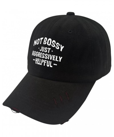 Not Bossy Just Aggressively Helpfu Baseball Cap Custom Hats AllBlack Black Bucket Hat Gifts for Grandpa Hiking Hat $13.42 Bas...