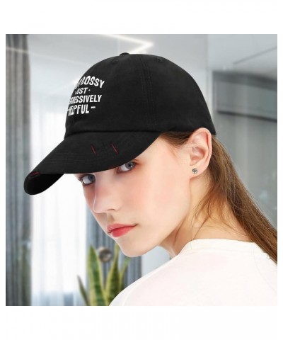 Not Bossy Just Aggressively Helpfu Baseball Cap Custom Hats AllBlack Black Bucket Hat Gifts for Grandpa Hiking Hat $13.42 Bas...