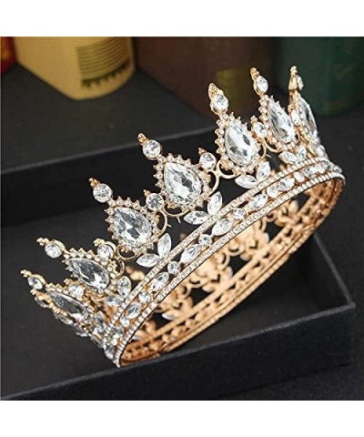 hair jewelry crown tiaras for women Vintage Crystal Tiaras and Crowns Queen King Pageant Baroque Diadem Women Men Headpiece W...