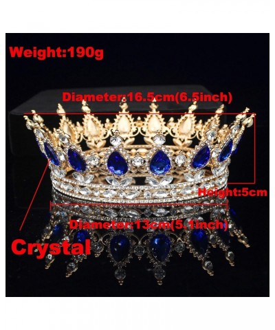 hair jewelry crown tiaras for women Vintage Crystal Tiaras and Crowns Queen King Pageant Baroque Diadem Women Men Headpiece W...