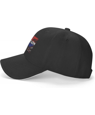 America Flag and Puerto Rico Flag Hat for Men Women Adjustable Dad Trucker Hats Black—43 America Flag and Dominican Republic ...