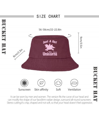 Just a Girl who Loves Unicorns Bucket Hats Bucket Hats Packable Women Hat Beach Accessories for Beach Must Haves Deep Rose $1...