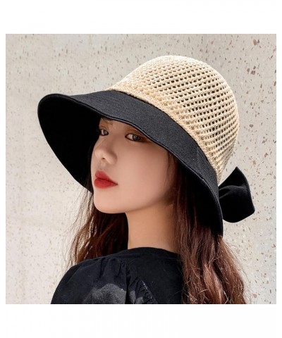 Womens Outdoor Solid Sun Hat Casual Elegant Sun Hat Wheels up Hat Black $10.55 Sun Hats