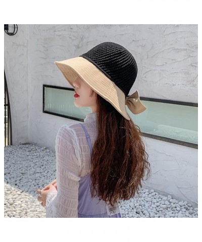 Womens Outdoor Solid Sun Hat Casual Elegant Sun Hat Wheels up Hat Black $10.55 Sun Hats