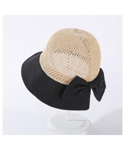 Womens Outdoor Solid Sun Hat Casual Elegant Sun Hat Wheels up Hat Black $10.55 Sun Hats