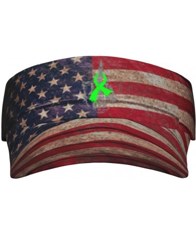 Fuck Lymphoma Cancer Middle Finger Green Ribbon Visor Cap Sports Empty Top Hats Adjustable Sun Tennis Caps for Men Women86 $1...