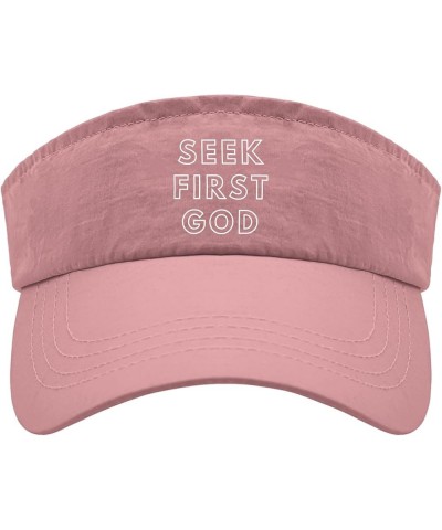 Seek First God Caps Visor Hats for Women Sun Visor Trendy Visor Sun Hat Pink $10.58 Sun Hats