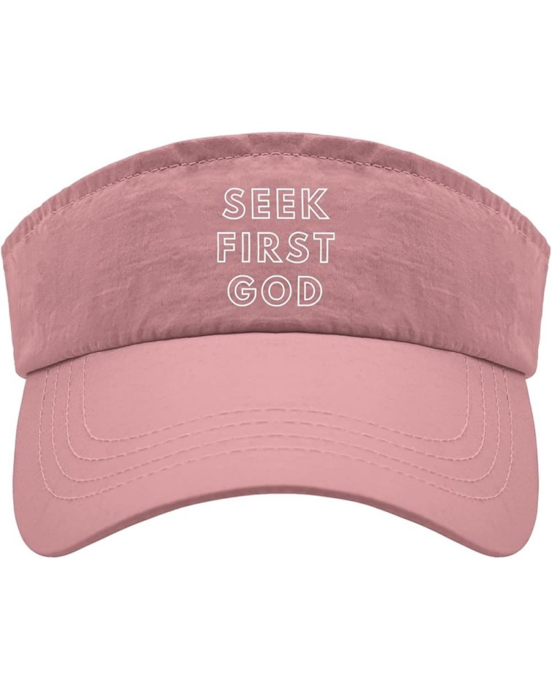 Seek First God Caps Visor Hats for Women Sun Visor Trendy Visor Sun Hat Pink $10.58 Sun Hats