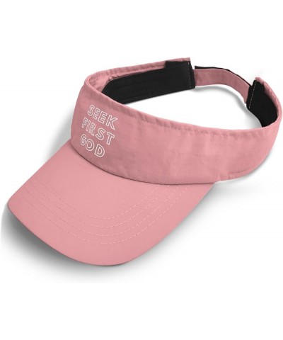 Seek First God Caps Visor Hats for Women Sun Visor Trendy Visor Sun Hat Pink $10.58 Sun Hats