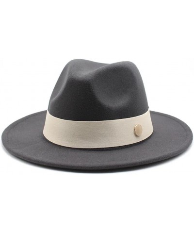 Fedora Hat for Women Winter Formal Wedding Decorate Church Cap Panama Party Jazz Hat Dark Gray9 $9.93 Fedoras