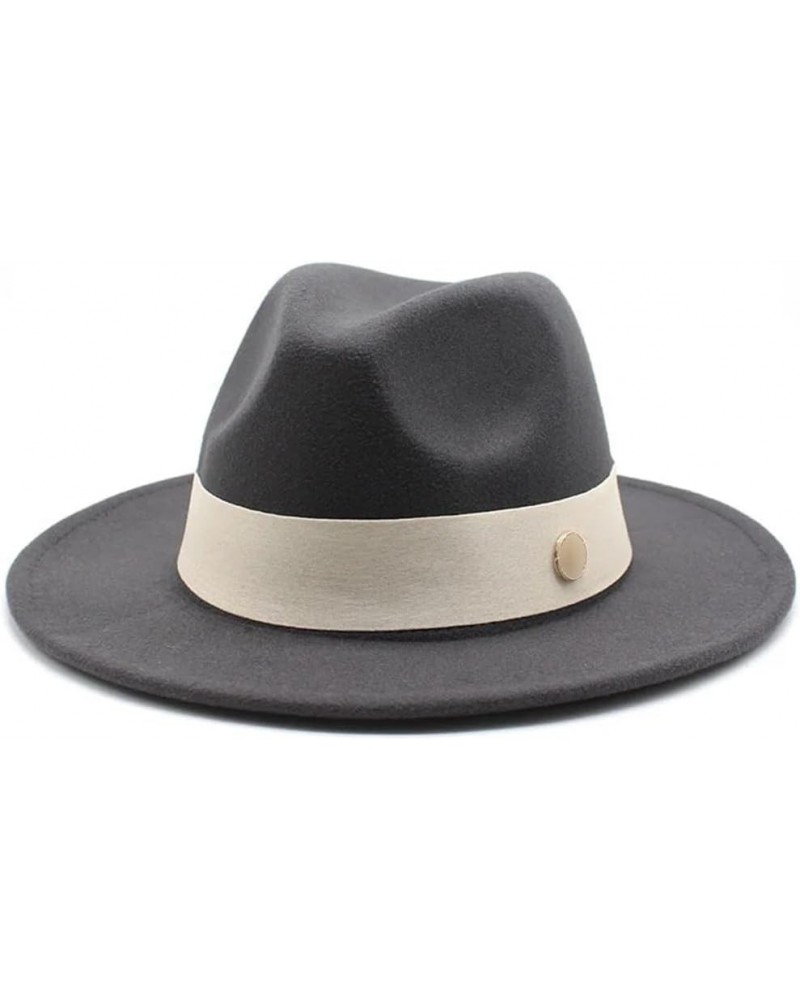 Fedora Hat for Women Winter Formal Wedding Decorate Church Cap Panama Party Jazz Hat Dark Gray9 $9.93 Fedoras