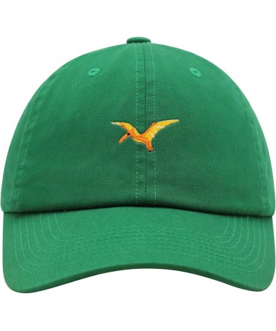 Pterodactyl Premium Dad Hat Embroidered Baseball Cap Dinosaur Kelly Green $14.49 Baseball Caps