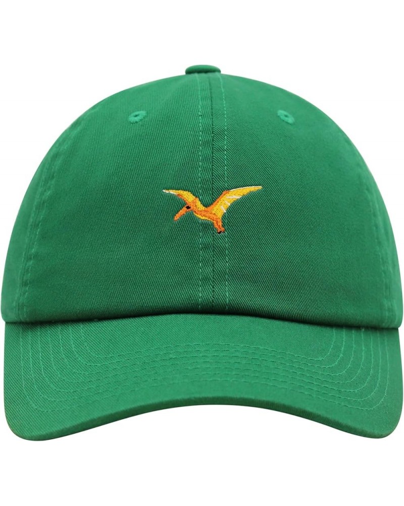 Pterodactyl Premium Dad Hat Embroidered Baseball Cap Dinosaur Kelly Green $14.49 Baseball Caps