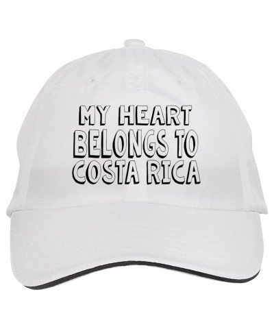 My Heart Belongs to Costa RICA Hat Adjustable Cap, DesH5 White $14.10 Baseball Caps