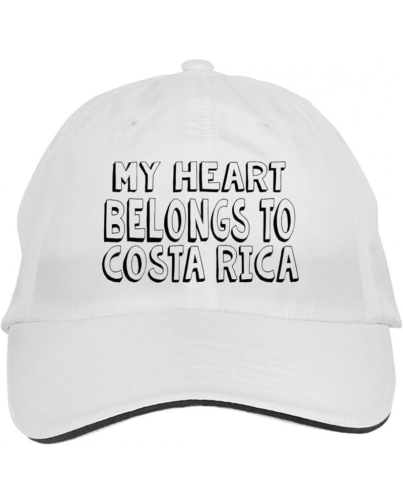 My Heart Belongs to Costa RICA Hat Adjustable Cap, DesH5 White $14.10 Baseball Caps