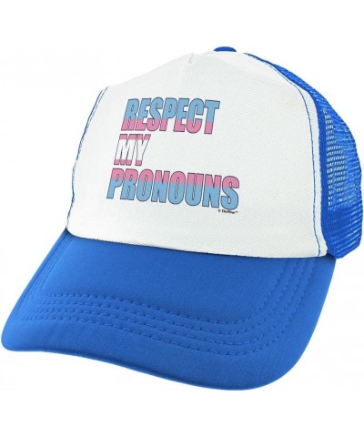 Respect My Pronouns Trucker Hat 1 Blue $47.85 Baseball Caps