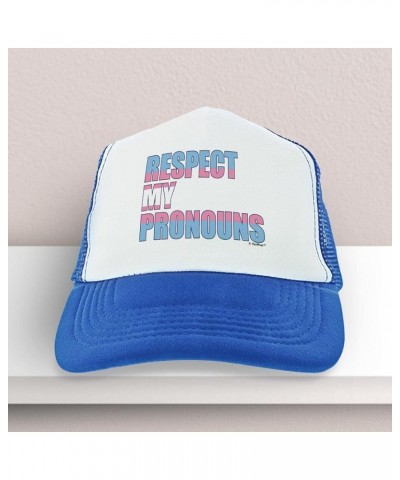 Respect My Pronouns Trucker Hat 1 Blue $47.85 Baseball Caps