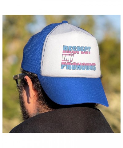 Respect My Pronouns Trucker Hat 1 Blue $47.85 Baseball Caps