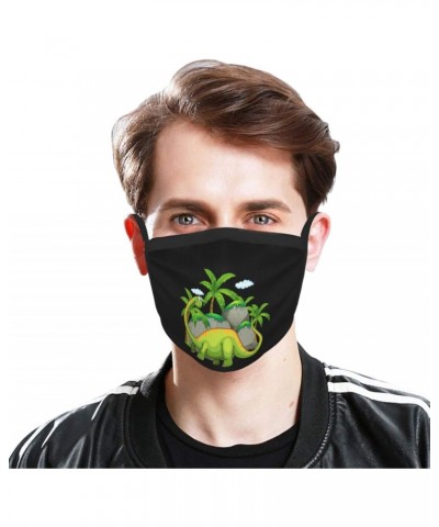 Long-Necked Dinosaur Face Mask 2 Pcs Face Cover Reusable Washable Breathable for Men Women Balaclavas Bandanas Black $12.38 B...