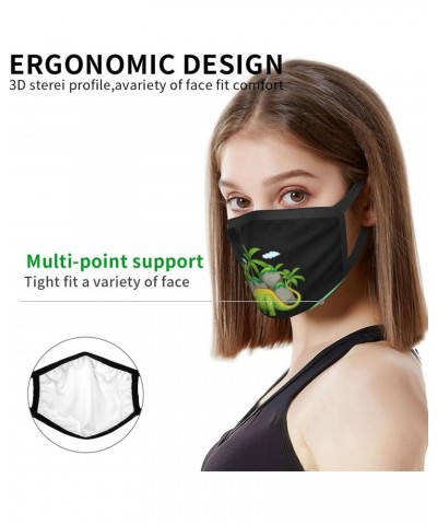 Long-Necked Dinosaur Face Mask 2 Pcs Face Cover Reusable Washable Breathable for Men Women Balaclavas Bandanas Black $12.38 B...