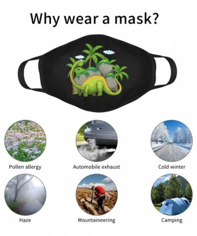 Long-Necked Dinosaur Face Mask 2 Pcs Face Cover Reusable Washable Breathable for Men Women Balaclavas Bandanas Black $12.38 B...