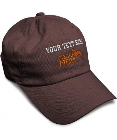 Soft Baseball Cap Vizsla Mom Embroidery Dogs Breed Twill Cotton Mom Dad Hats for Men & Women Brown Personalized Text Here $15...