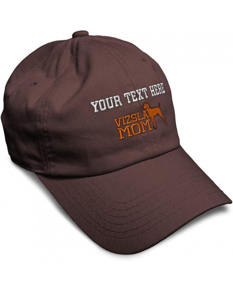 Soft Baseball Cap Vizsla Mom Embroidery Dogs Breed Twill Cotton Mom Dad Hats for Men & Women Brown Personalized Text Here $15...