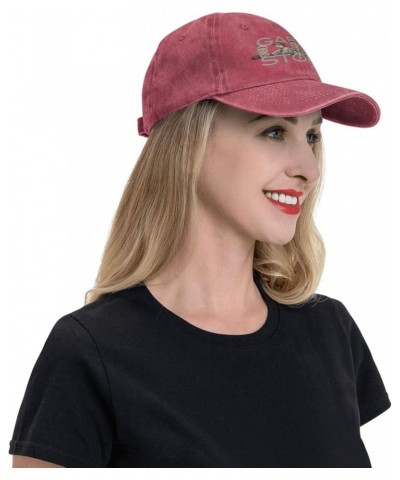 Denim Washed Baseball Cap Vintage Hats Adjustable Trucker Hat for Men Women Black Red $11.59 Baseball Caps