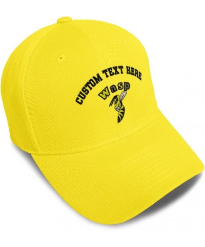 Baseball Cap Wasp Insects Nature Acrylic Biology Dad Hats for Men and Women Yellow Personalized Text Here $14.30 Baseball Caps