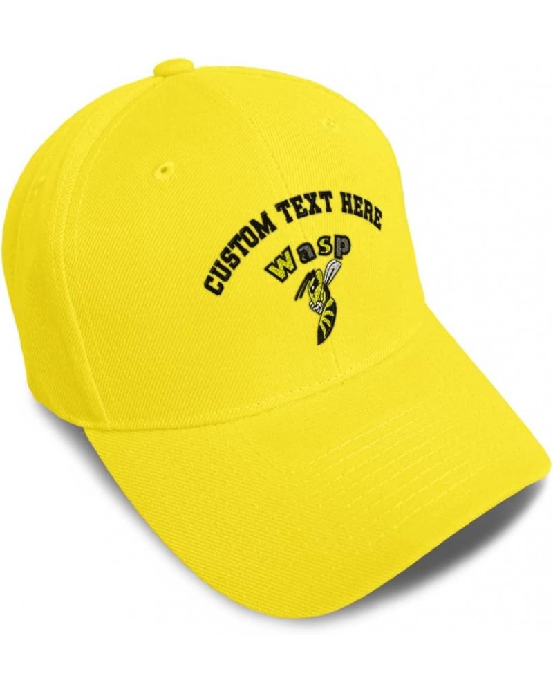 Baseball Cap Wasp Insects Nature Acrylic Biology Dad Hats for Men and Women Yellow Personalized Text Here $14.30 Baseball Caps