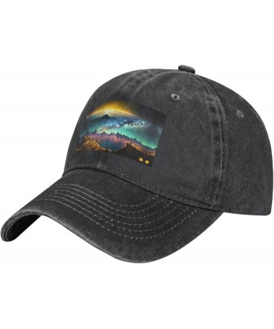 Black Helm of awe Pattern Adult Classic Denim hat : Comfortable, Light Unisex Suitable for Outdoor Sports Travel Black $15.35...