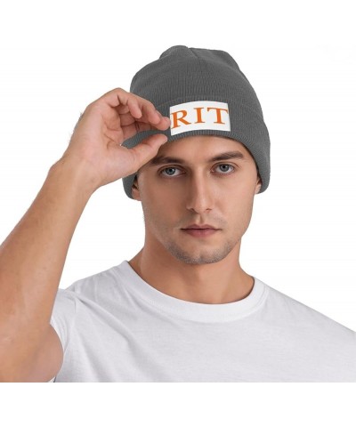 Rochester Institute of Technology Logo Stretch Knit Hat for Men Women Winter Warm Cap Deep Heather $7.77 Skullies & Beanies