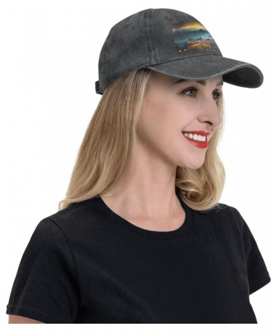 Black Helm of awe Pattern Adult Classic Denim hat : Comfortable, Light Unisex Suitable for Outdoor Sports Travel Black $15.35...