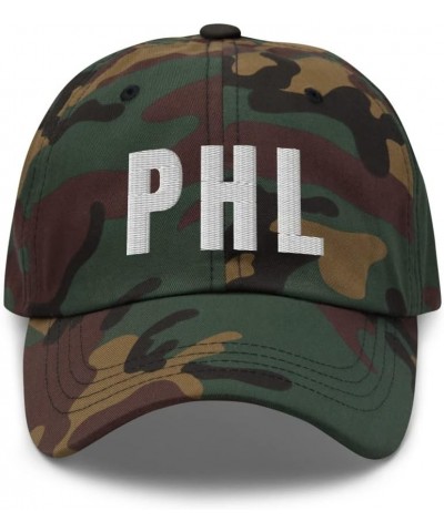 Airport Code PHL Hat Philadelphia Pennsylvania PA Dad Cap Embroidered Dad Hat Baseball Cap with Adjustable Buckle Strap Green...