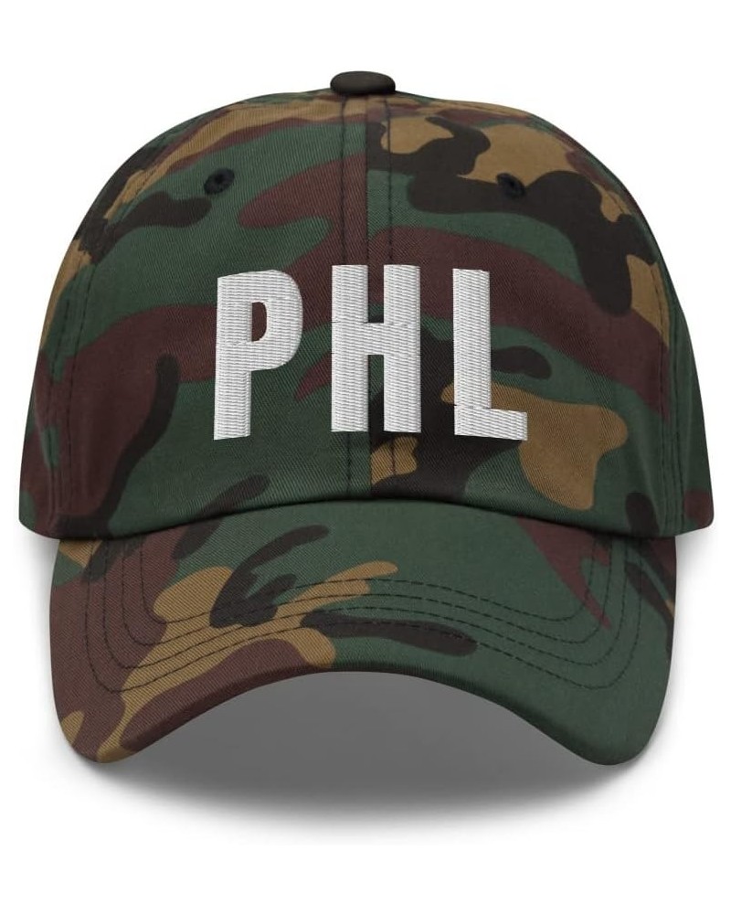 Airport Code PHL Hat Philadelphia Pennsylvania PA Dad Cap Embroidered Dad Hat Baseball Cap with Adjustable Buckle Strap Green...