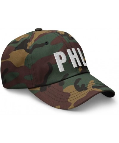 Airport Code PHL Hat Philadelphia Pennsylvania PA Dad Cap Embroidered Dad Hat Baseball Cap with Adjustable Buckle Strap Green...