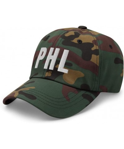 Airport Code PHL Hat Philadelphia Pennsylvania PA Dad Cap Embroidered Dad Hat Baseball Cap with Adjustable Buckle Strap Green...