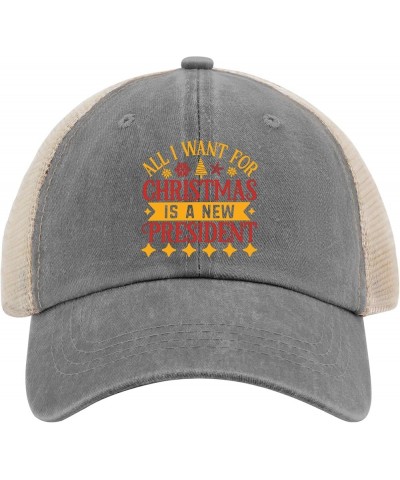 All i Want for Christmas is a New President Trucker hat Music hat AllBlack hat for Men Gifts for Grandma Summer Cap Gray02 $1...