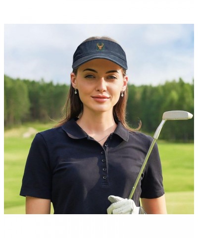 The Dominant Deer Head Sun Visor Hats for Women Men Sun Hat Vintage Golf Hat Adjustable Baseball Cap Navy Blue $14.86 Visors