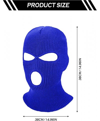 2 Pieces Knitted Full Face Cover 3 Hole Mask Winter Balaclava Face Cover, One Size Royal Blue, Red $7.00 Balaclavas