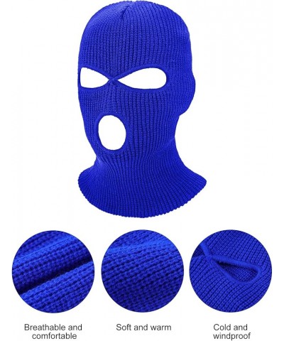 2 Pieces Knitted Full Face Cover 3 Hole Mask Winter Balaclava Face Cover, One Size Royal Blue, Red $7.00 Balaclavas