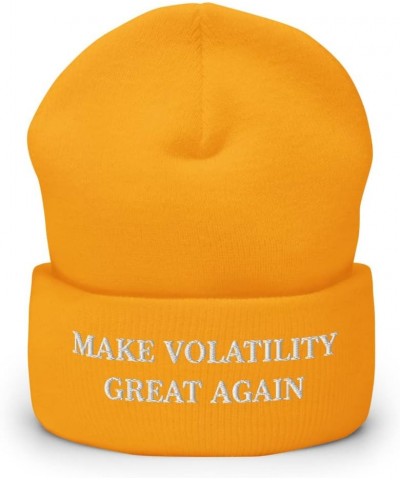 Make Volatility Great Again Hat (Embroidered Cuffed Beanie) Stock Options Trader Gift Gold $16.21 Skullies & Beanies