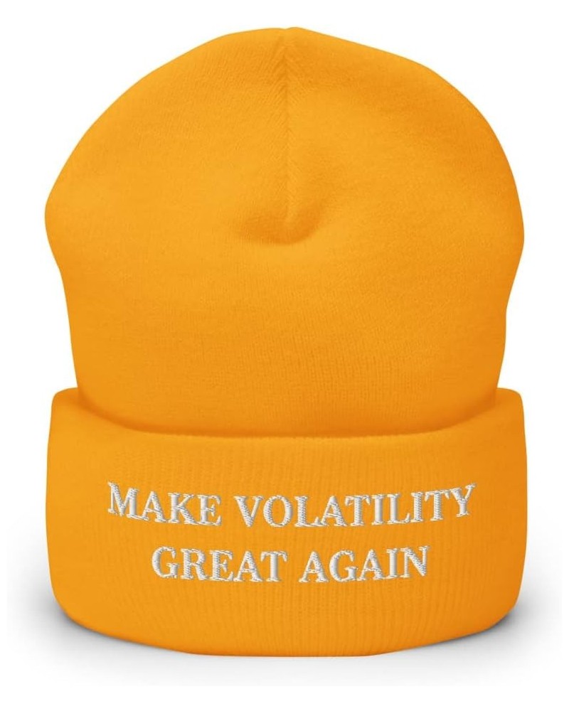 Make Volatility Great Again Hat (Embroidered Cuffed Beanie) Stock Options Trader Gift Gold $16.21 Skullies & Beanies