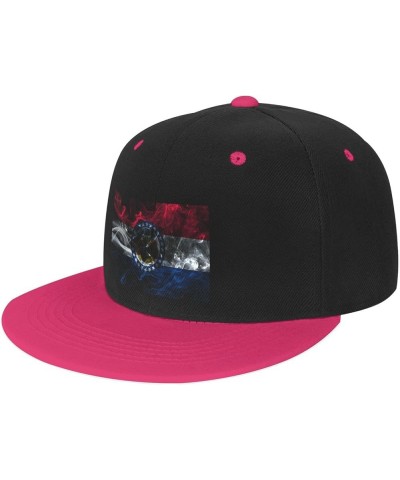 Smoke Flag of Missouri Baseball Cap for Men Women Snapback Hat Adjustable Flat Bill Hats Pink $11.87 Baseball Caps