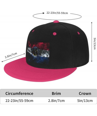 Smoke Flag of Missouri Baseball Cap for Men Women Snapback Hat Adjustable Flat Bill Hats Pink $11.87 Baseball Caps