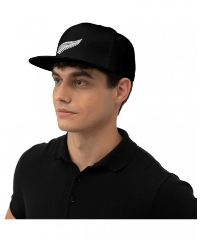 New Zealand Maori Fern Snapback Hats Adjustable Fashion Classic Snapback Hat for Men Women Black Black $15.09 Baseball Caps