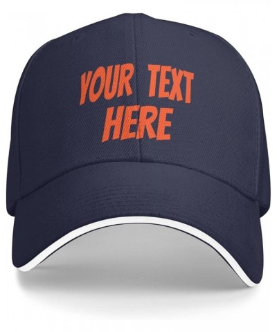 Custom Hat,Custom Picture Caps Your Design Here,Add Your Own Text and Design,Classic Mens Womens Trucker Hats Navy Blue $7.12...