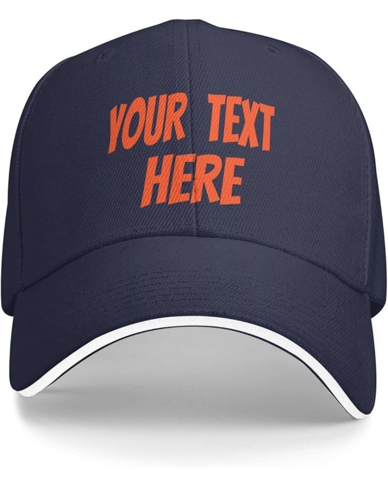 Custom Hat,Custom Picture Caps Your Design Here,Add Your Own Text and Design,Classic Mens Womens Trucker Hats Navy Blue $7.12...