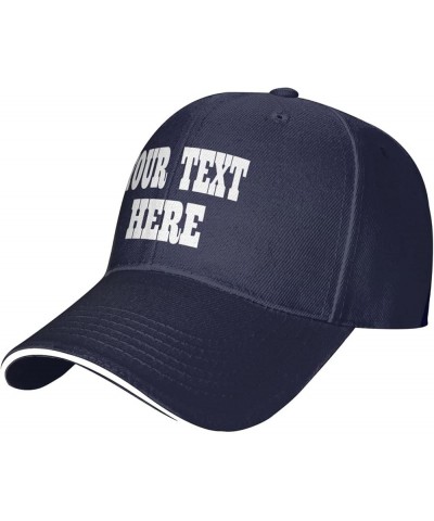 Custom Hat,Custom Picture Caps Your Design Here,Add Your Own Text and Design,Classic Mens Womens Trucker Hats Navy Blue $7.12...