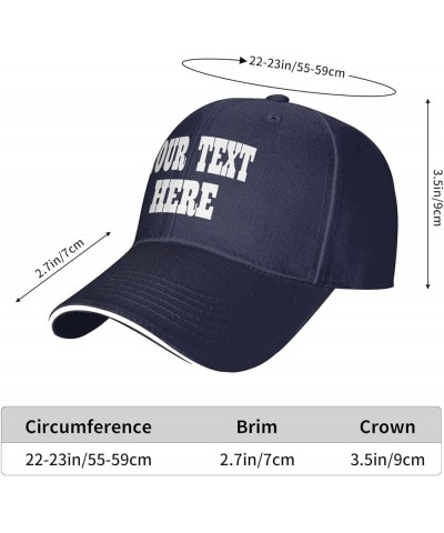 Custom Hat,Custom Picture Caps Your Design Here,Add Your Own Text and Design,Classic Mens Womens Trucker Hats Navy Blue $7.12...